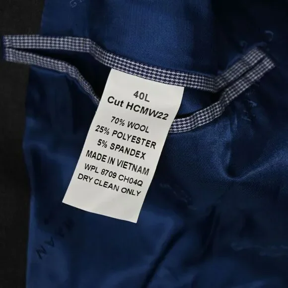Cole Haan 40L Gray Grand OS Wool Stretch Mens Blazer Jacket Sport Coat‎